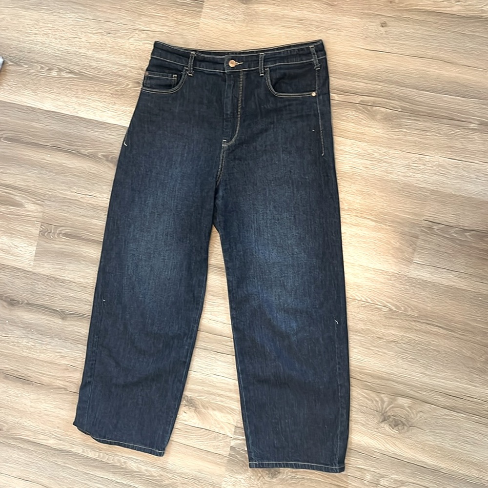 ANTHROPOLOGIE Pilcro Jeans Wide Leg Sz 31 - Dark Denim